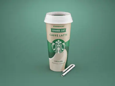 Starbucks Grande Caffe Latte with straw